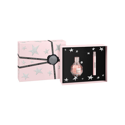 Tampa de duas partes cor-de-rosa fora das caixas de presente do perfume com a inserção de 2 cavidades