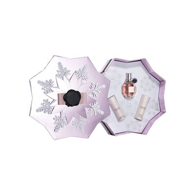 Tampa destacável forma personalizada do floco de neve da caixa de presente de época natalícia para o pulverizador de perfume