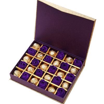 A forma do livro escondeu caixas vazias magnéticas do chocolate com divisores 23.2x19x4.6cm