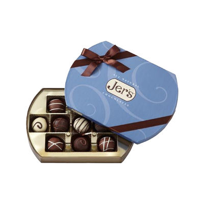 O empacotamento elíptico do presente do chocolate da trufa da forma encaixota a bandeja interna removível