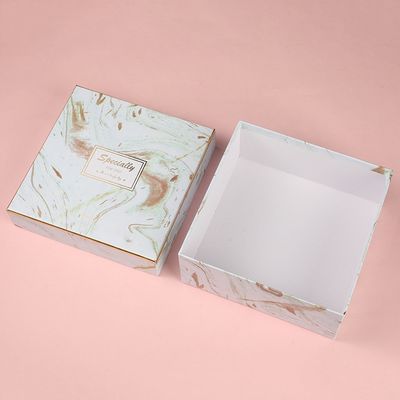 Caixa de presente de aniversário de impressão em mármore com logotipo personalizado com saco de papel caixas rígidas feitas à mão