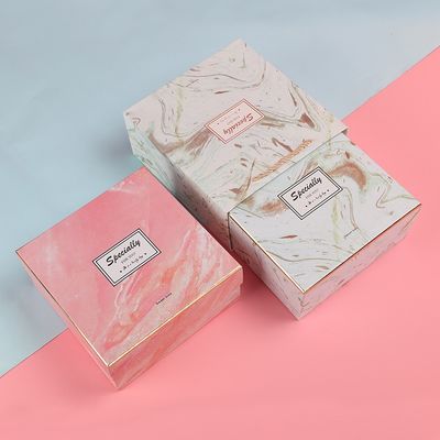 Caixa de presente de aniversário de impressão em mármore com logotipo personalizado com saco de papel caixas rígidas feitas à mão