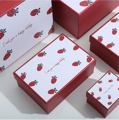 Caixa de presente luxuosa do batom do teste padrão da morango que empacota para o dia de Valentim