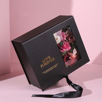 Papel magnético feito sob encomenda do rosa da caixa de presente do bloco liso com fita