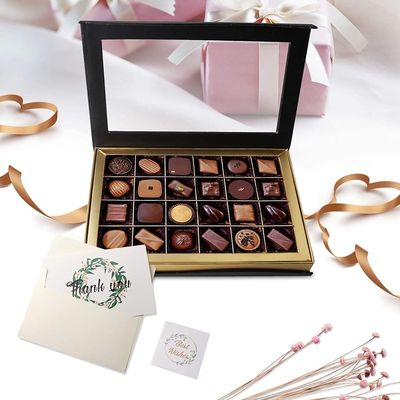 24 caixas de presente doces do chocolate feito sob encomenda das cavidades que empacotam com janela