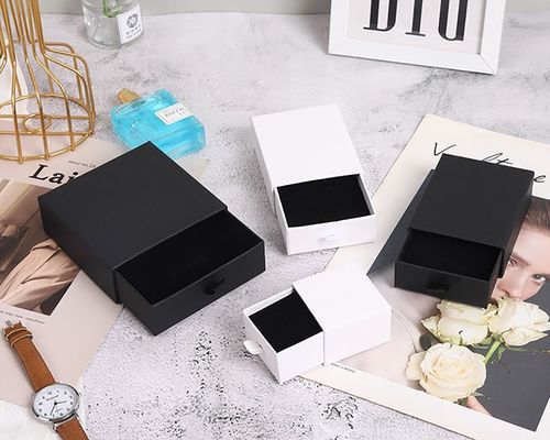 Caixa de presente de joias pequenas personalizadas estilo gaveta para colar anel grampos de cabelo