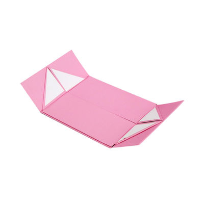 Caixa de presente de ISO9001 Matte Lamination Pink Flat Packed com ornamento 20*18*7.7cm da curva