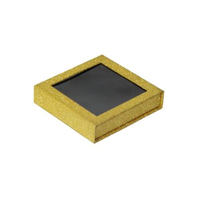 caixa de presente de papel rígida da janela transparente de 10*10*3.5cm com ANIMAL DE ESTIMAÇÃO Tray Shiny Gold