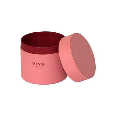 Caixa de papel reusável do cilindro do rosa do diâmetro de 10cm para o empacotamento da camisa