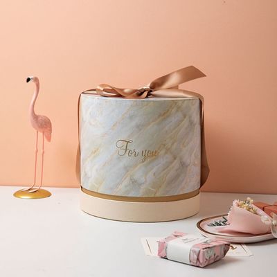 Carimbo quente cilíndrico da folha de ouro da caixa de papel da altura 19cm do diâmetro 20cm