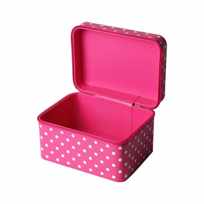 fechamento branco cor-de-rosa de 18*13.5*11cm Dots Portable Cosmetic Box Zipper
