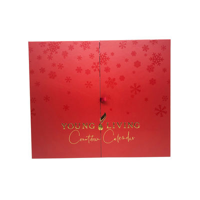 Caixas de presente cosméticas com 24 fechamentos magnéticos vermelhos Advent Calendar das gavetas