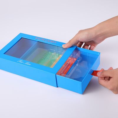 Caixa de presente feito a mão da fragrância da cor de CMYK com a janela clara do ANIMAL DE ESTIMAÇÃO de 4 cavidades