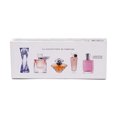 Cartão diminuto da caixa de presente da fragrância de 5 partes com inserção branca