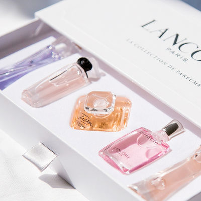 Cartão diminuto da caixa de presente da fragrância de 5 partes com inserção branca