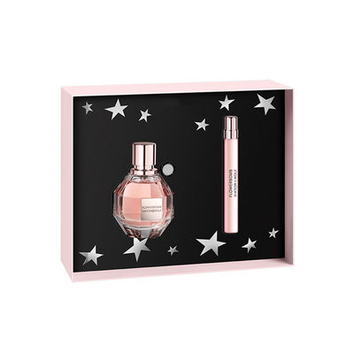 Tampa de duas partes cor-de-rosa fora das caixas de presente do perfume com a inserção de 2 cavidades