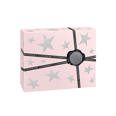 Tampa de duas partes cor-de-rosa fora das caixas de presente do perfume com a inserção de 2 cavidades