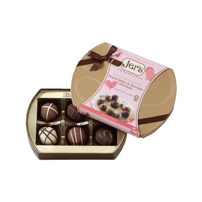 O chocolate vazio pequeno da boa vinda do OEM encaixota a forma elíptica para o aniversário