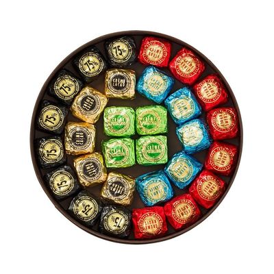 Caixas de empacotamento do presente do chocolate da altura de Brown 5cm com nó da curva