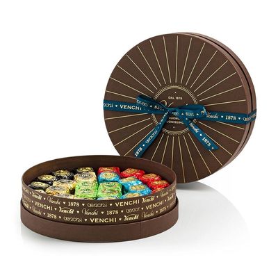Caixas de empacotamento do presente do chocolate da altura de Brown 5cm com nó da curva