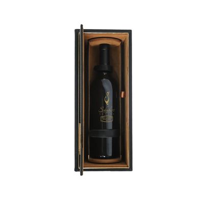 Caixas de empacotamento recicladas do presente do vinho do cartão, única corrediça da caixa da garrafa de vinho para fora preta