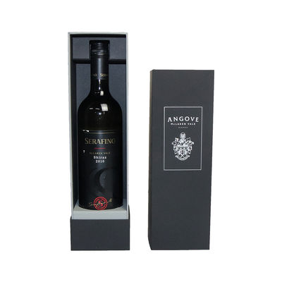 Estilo do ombro da caixa de cartão da garrafa de vinho da cor de Pantone único com inserção