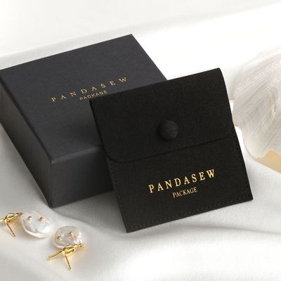 Anunciou Logo Cardboard Jewelry Packaging Box com malote de Microfiber