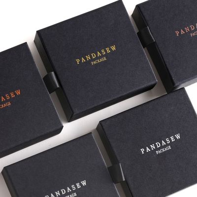 Anunciou Logo Cardboard Jewelry Packaging Box com malote de Microfiber
