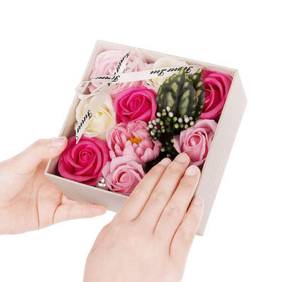 Rose Soap Flower Bouquet Boxes artificial 14.5cm*14.5cm*7.5cm para professores