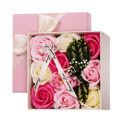 Rose Soap Flower Bouquet Boxes artificial 14.5cm*14.5cm*7.5cm para professores
