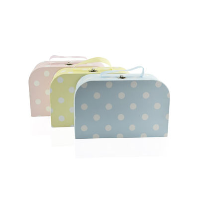 Caixa de Dot Pattern Cardboard Storage Suitcase de 3 grupos com punho da fita