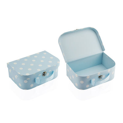 Caixa de Dot Pattern Cardboard Storage Suitcase de 3 grupos com punho da fita